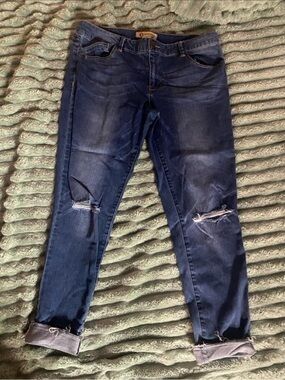 Democracy Dark Blue Skinny Distressed Jeans
